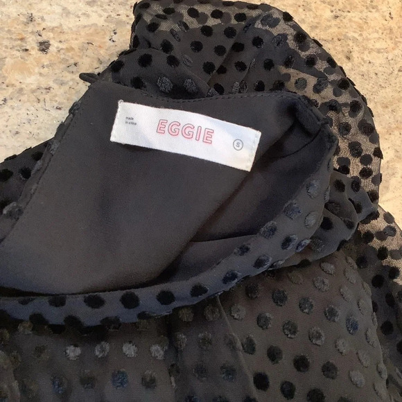 Eggie Black Romper Swiss Dot Size Small - Picture 4 of 10